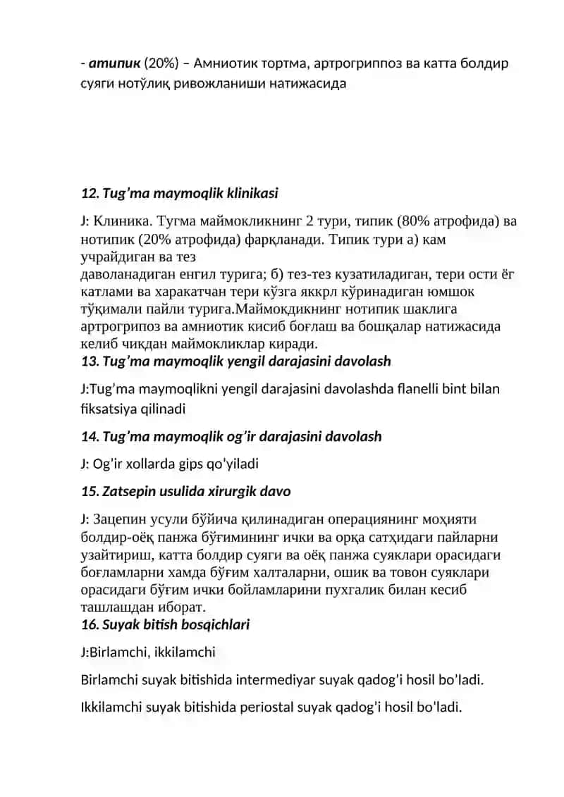 Travmatologiya yakuniy savollariga javoblar 3