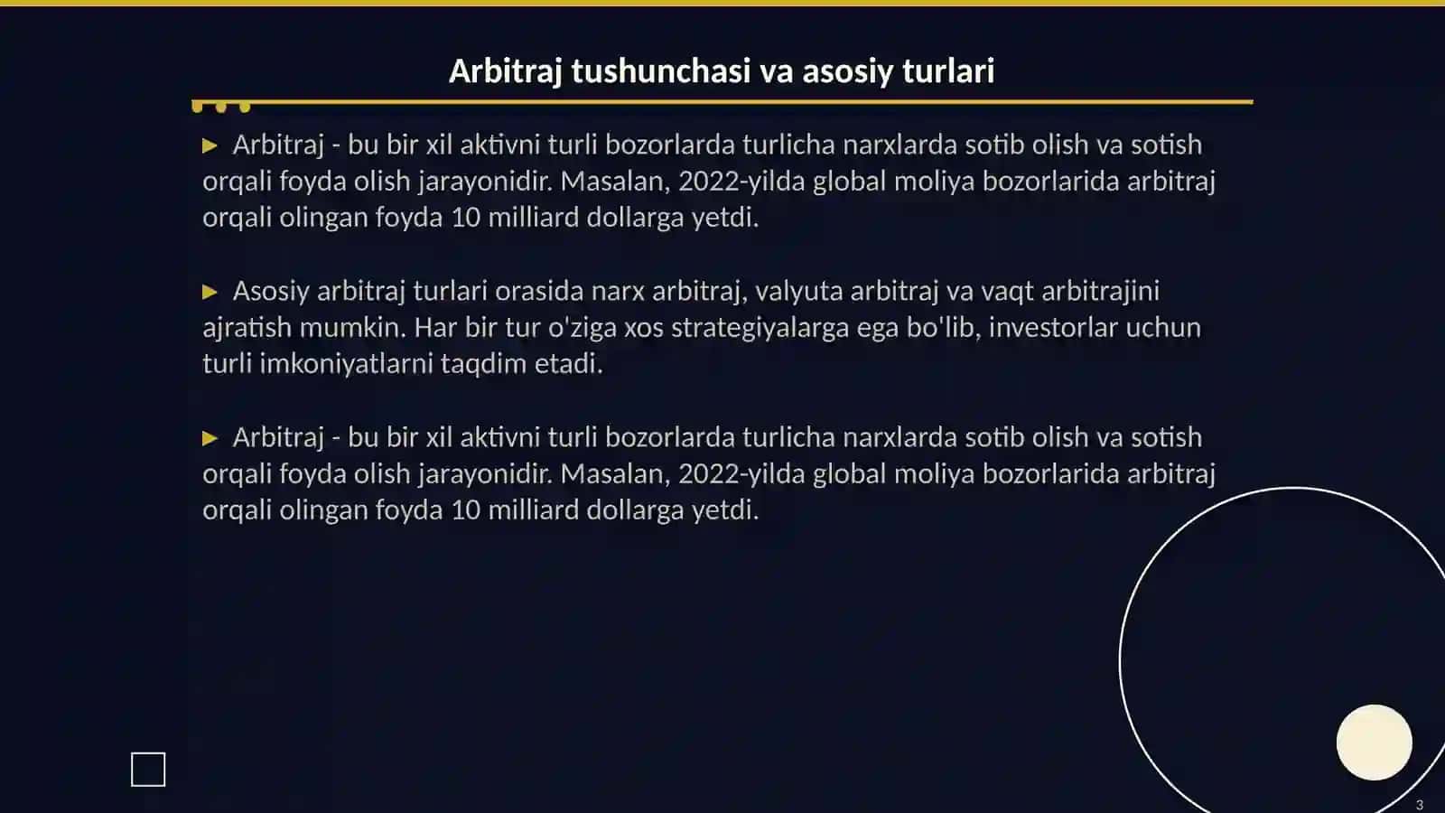 Arbitraj imkoniyatlari va ularning moliya bozoridagi ahamiyati 3