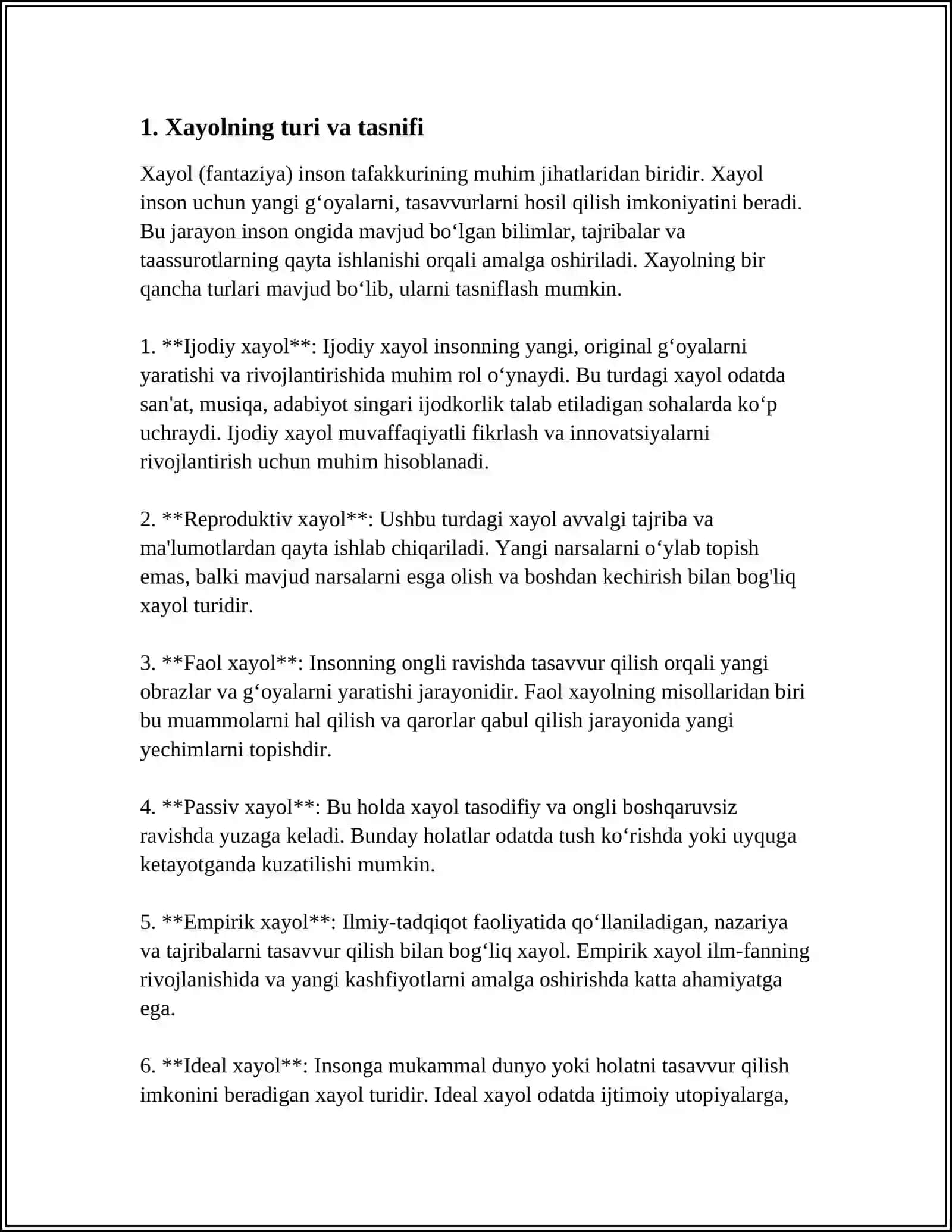 XAYOL TURLARI, SHAKLLARI VA SIFATLARI MAVZUSIGA 20 TA TEST 3