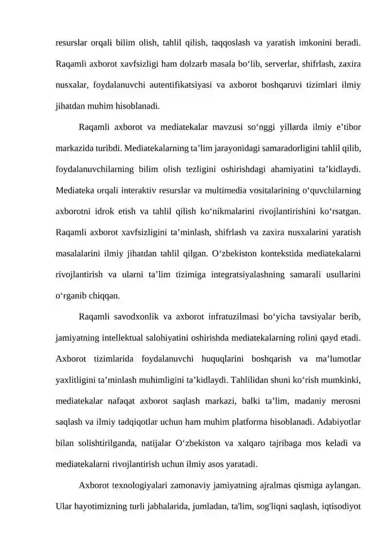 Raqamli axborotlarni saqlash: zamonaviy jamiyatda mediatekaning o‘rni va ahamiyati 3