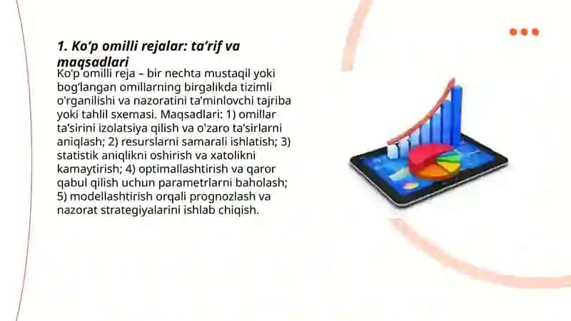 Koʻp omilli rejalar 3