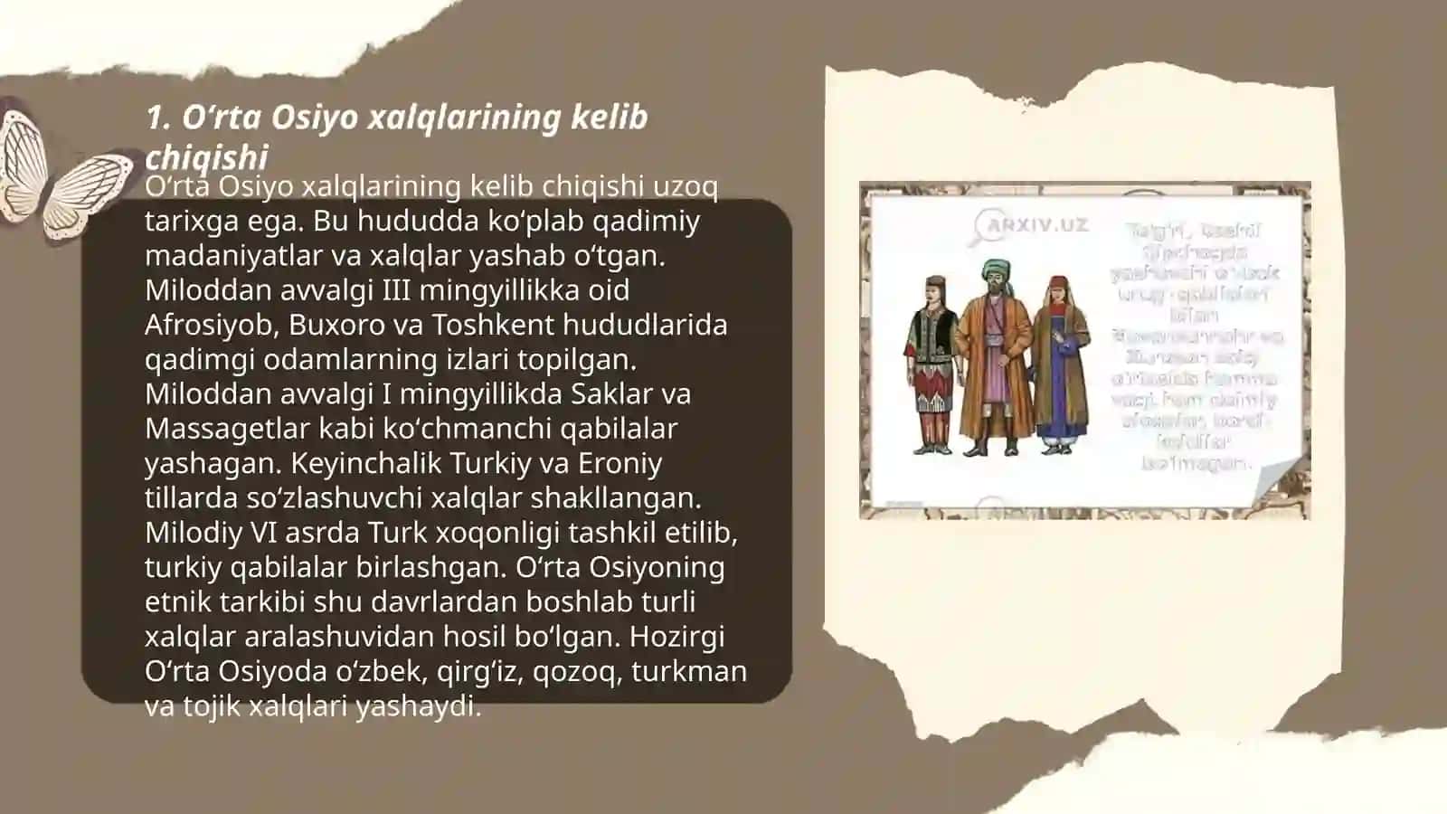 Oʻrta Osiyo xalqlari etnogenezi va etnik tarixi 3