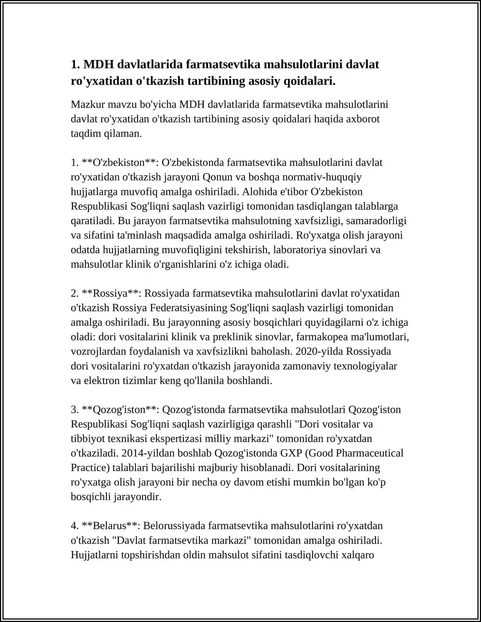 MDH DAVLATLARIDA DORI VOSITALARINI DAVLAT RO'YXATIDAN O'TKAZISH TARTIBI 3