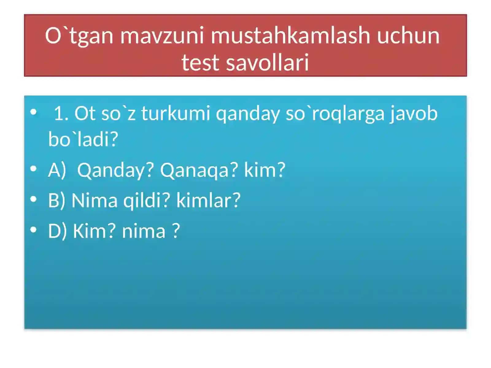 3-sinflar uchun Sifat so'z turkumi 3
