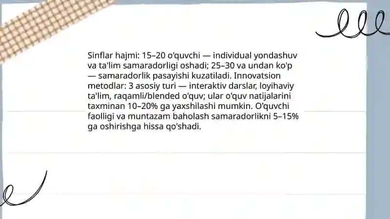 O'quvchilar soni va boshlang'ich ta'limda innovatsion metodlarning samaradorligi 3