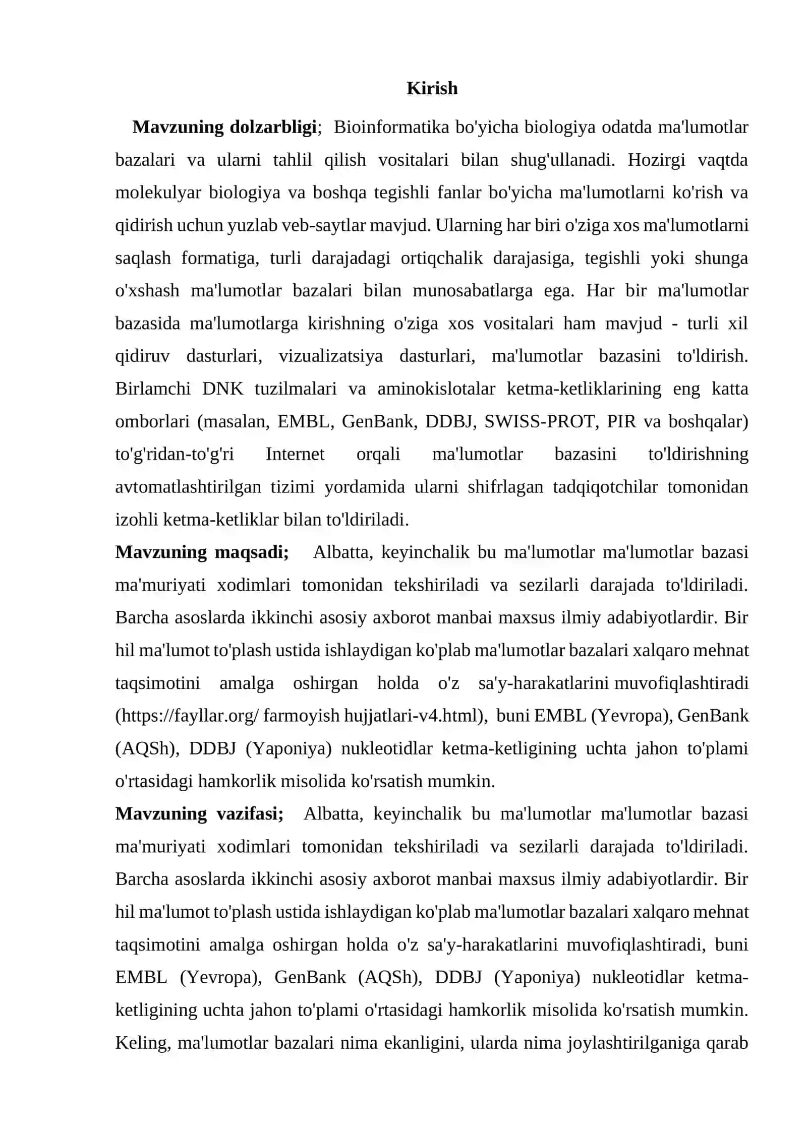 ClustalW2 zamonaviy bioinfarmatika dasturi 3