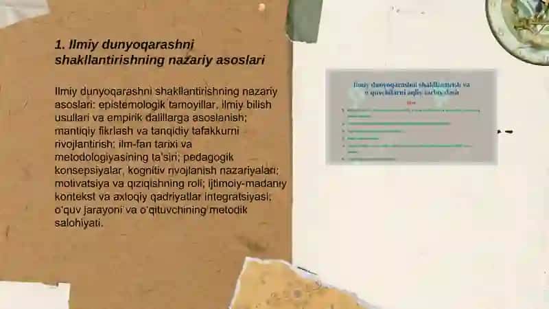 Ilmiy dunyoqarashnh shakllantiriah va oʻquvchilarda aqliy tarbiyalash 3