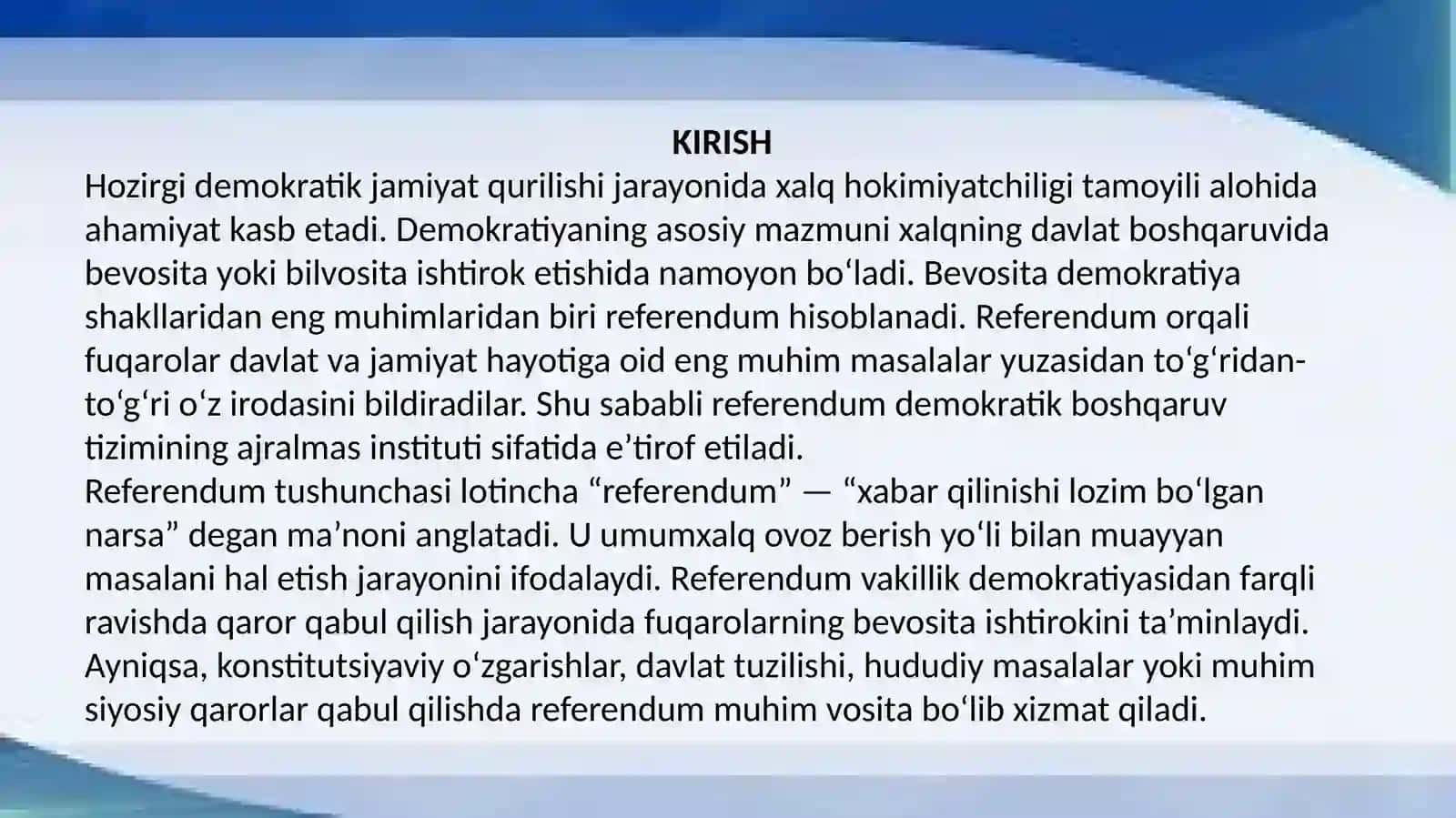 Referendum - bevosita demokratiya shakli 3