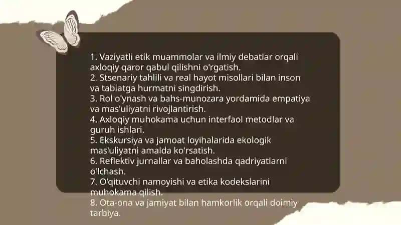 Biologiyani o'qitishda o'quvchilarning ma'naviy-axloqiy, aqliy, iqtisodiy, gigeynik, jinsiy va jismoniy tarbiyalash masalalari 3