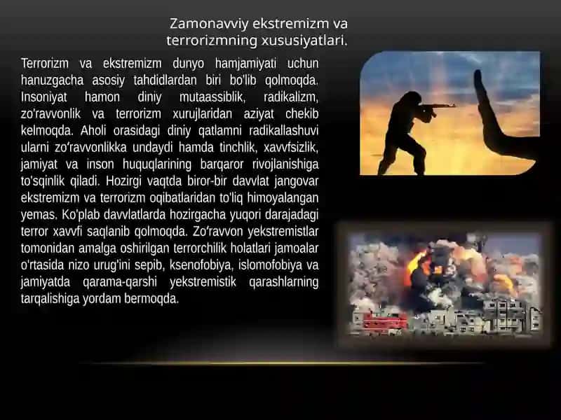 Dunyo hamjamiyatining ekstremizm va terrorizmga qarshikurashtajribasi 3