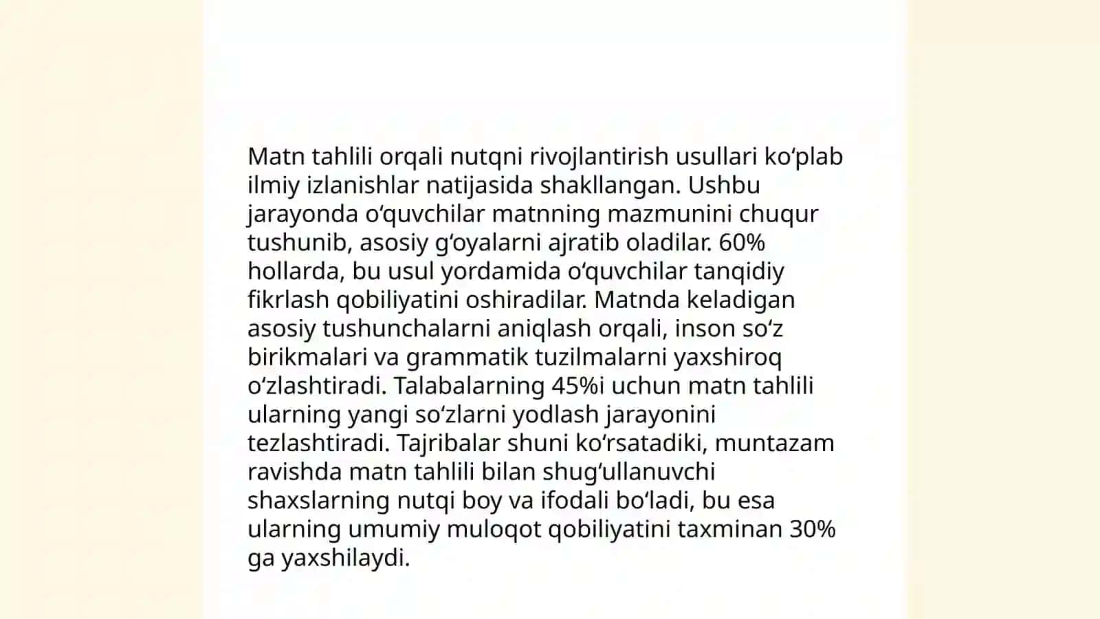 Boshlang'ich ta'limda matn ustida ishlash orqali õquvchilar nutqini õstirish usullari 3