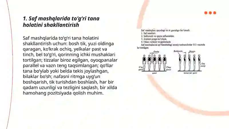 Saf mashqlarini bajarish texnikasini takomillashtirish 3