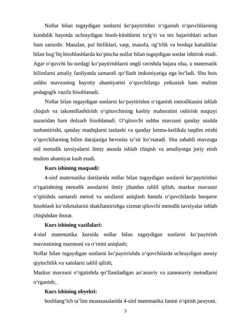 4-sinfda nollar bilan tugaydigan sonlarni ko'paytirishni o'rganish metodikasi 3