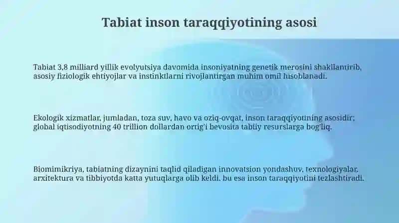 Inson rivojlanishida tabiatning roli 3
