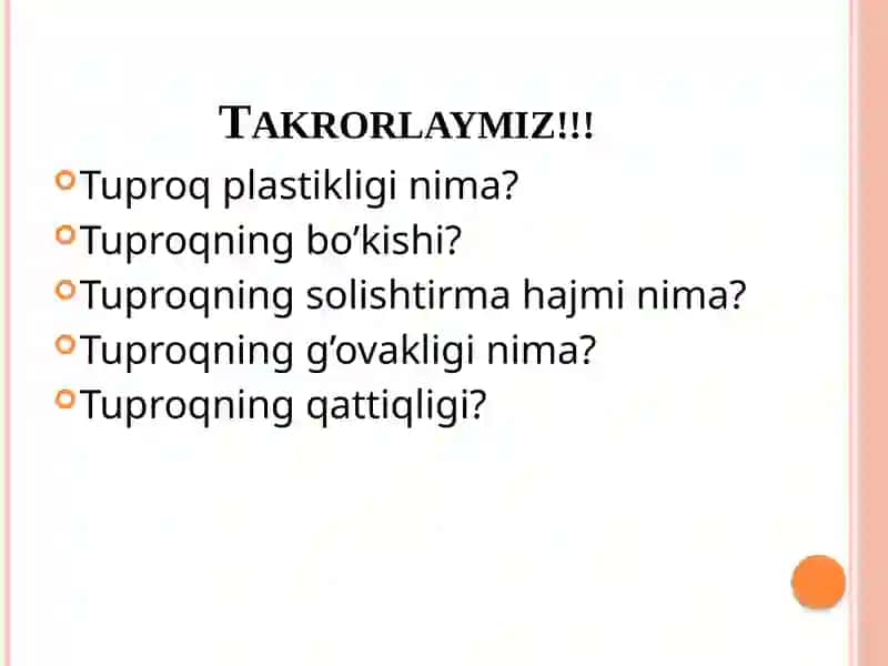 TUPROQNING KOLLOIDLARI. TUROQNING SINGDIRISH QOBILIYATI 3