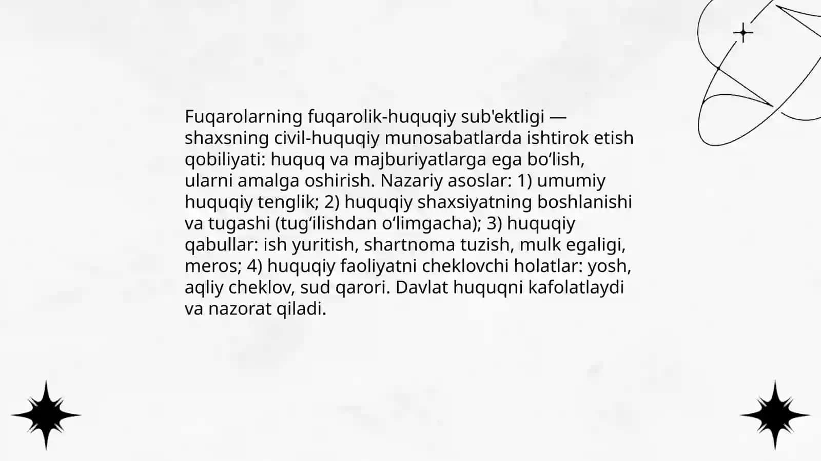 Fuqarolar - fuqarolik huquqi subyekti sifatida 3
