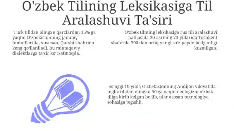O'zbek Tilining Leksikasiga Til Aralashuvi Ta'siri 3