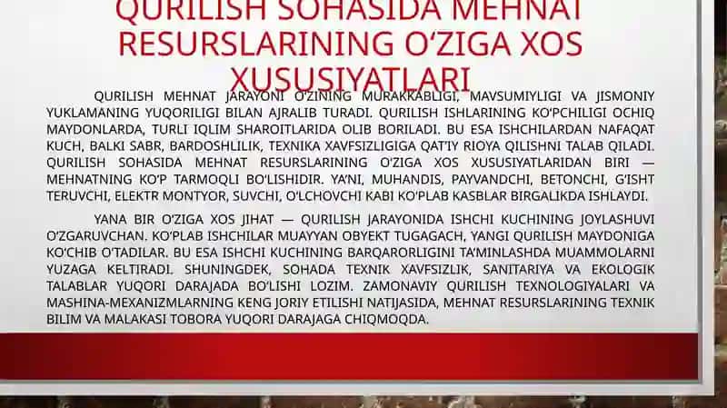 Mehnat resurslari va qurilishning kadrlar salohiyati 3
