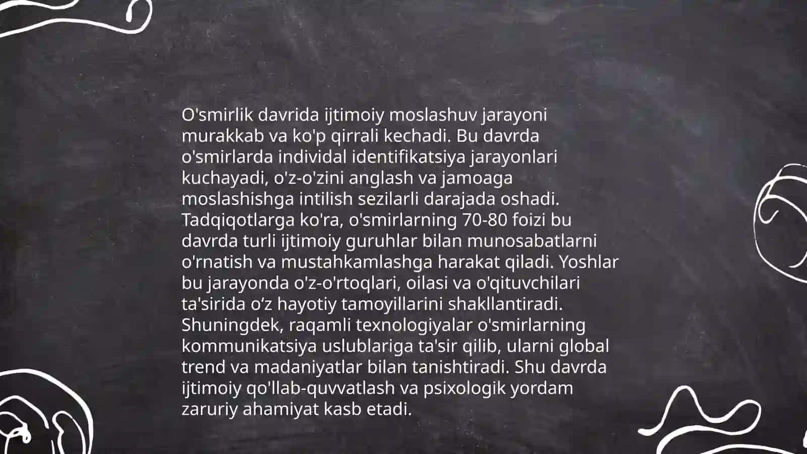 Psixologik jarayonlarning shakllanishi o'smirlik davrida 3