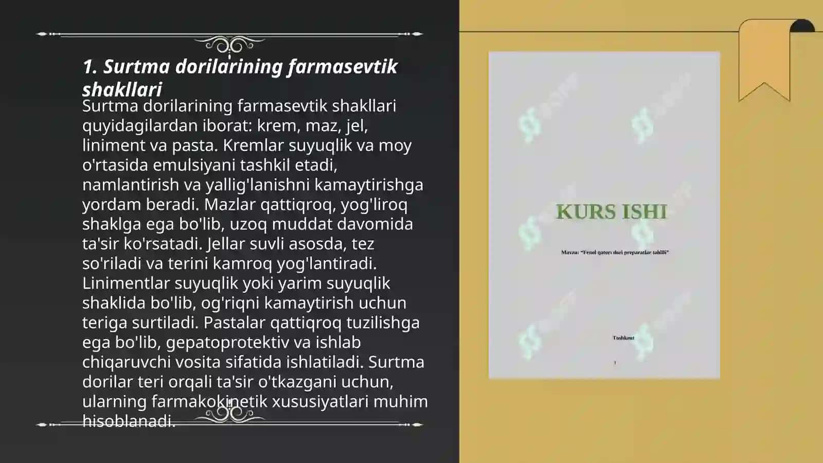 Surtma dori shakllarida farmasevtik biosamaradorlikni aniqlash usullari 3