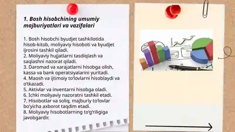 Byudjet tashkiloti bosh hisobchisining majburiyatlari, huquqlari va javobgarligi 3