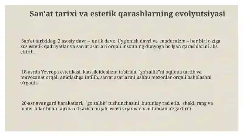 Dunyoni estetik idrok etishda badiiy asarlarning oʻrni 3