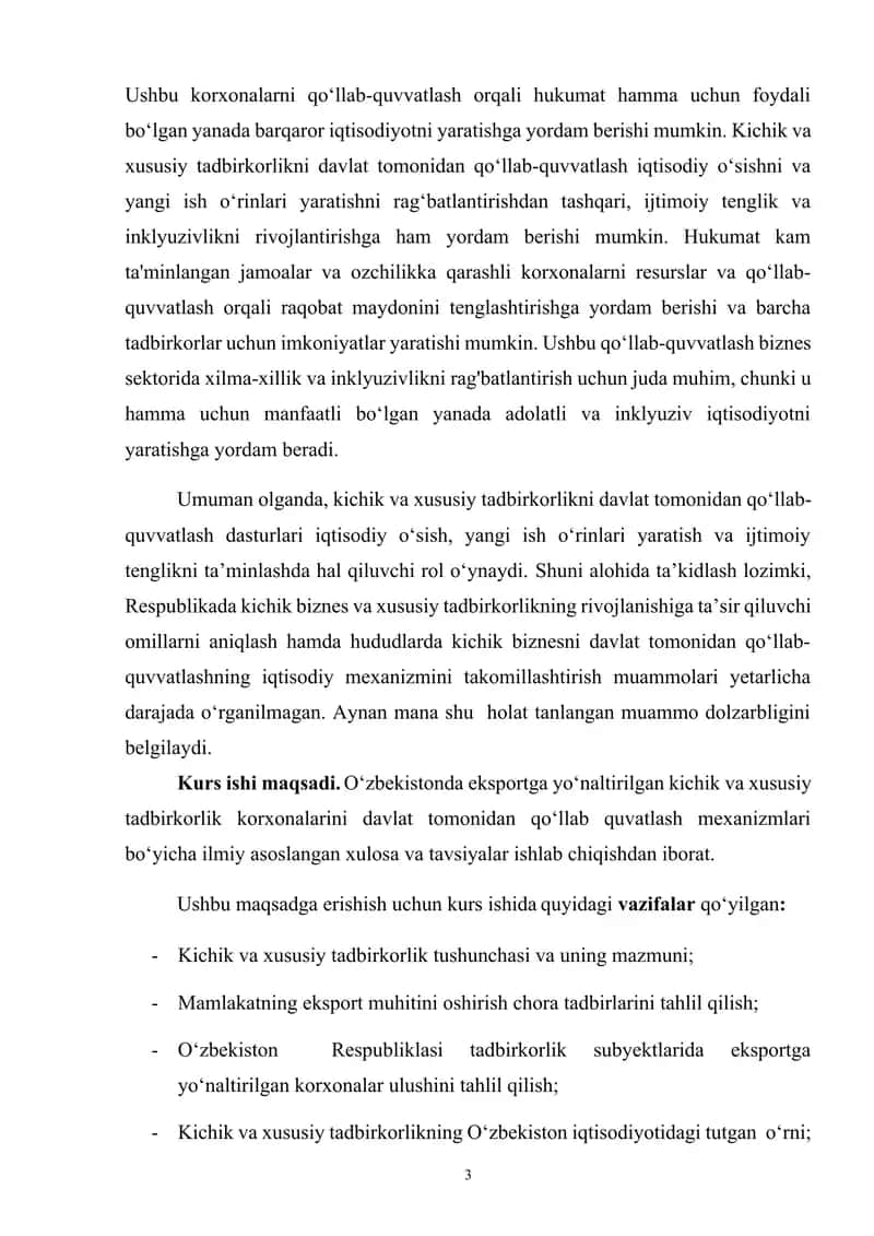 Kichik va xususiy tadbirkorlik korxonalari 3