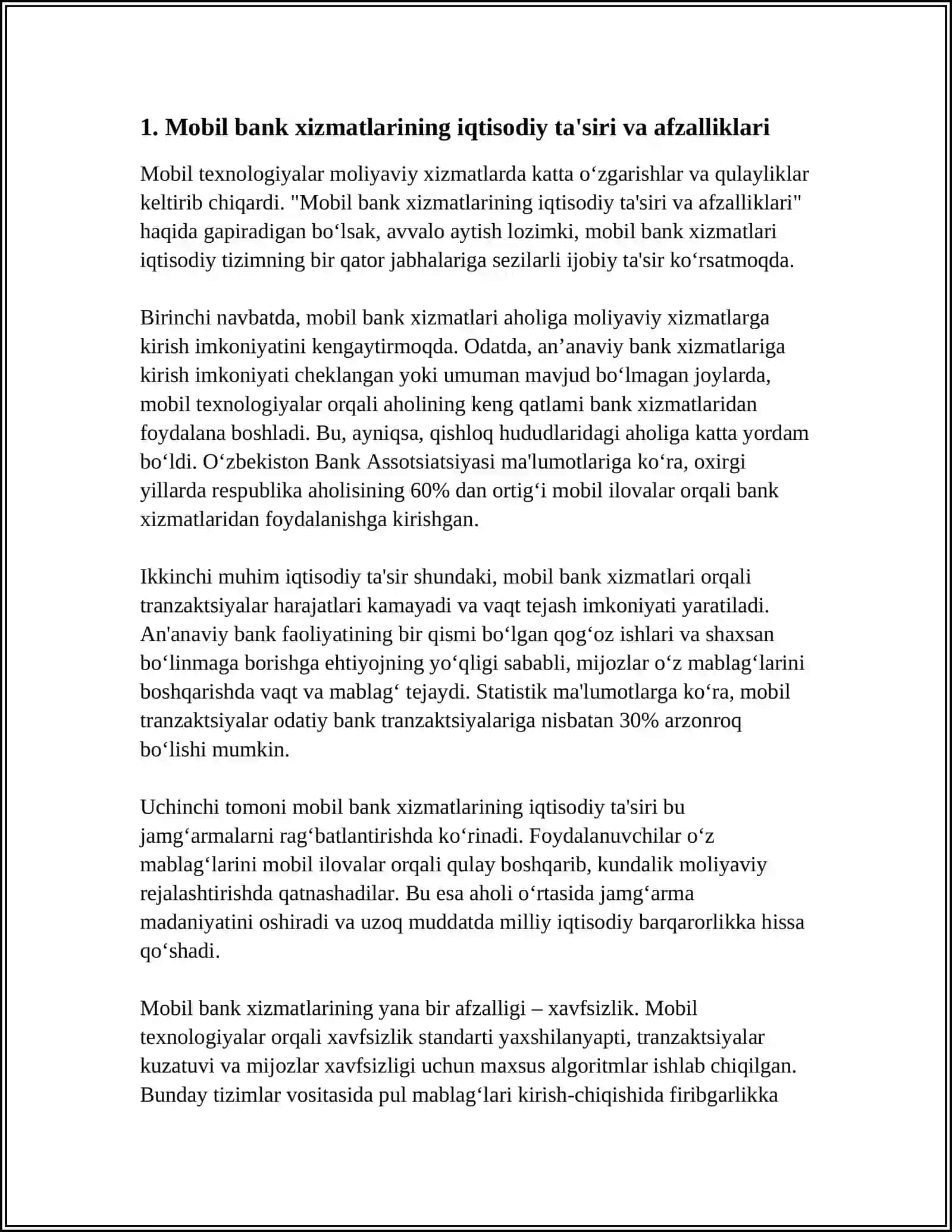 MOBIL TEXNOLOGIYALARNING MOLIYAVIY XIZMATLARDAGI AXAMIYATI 3