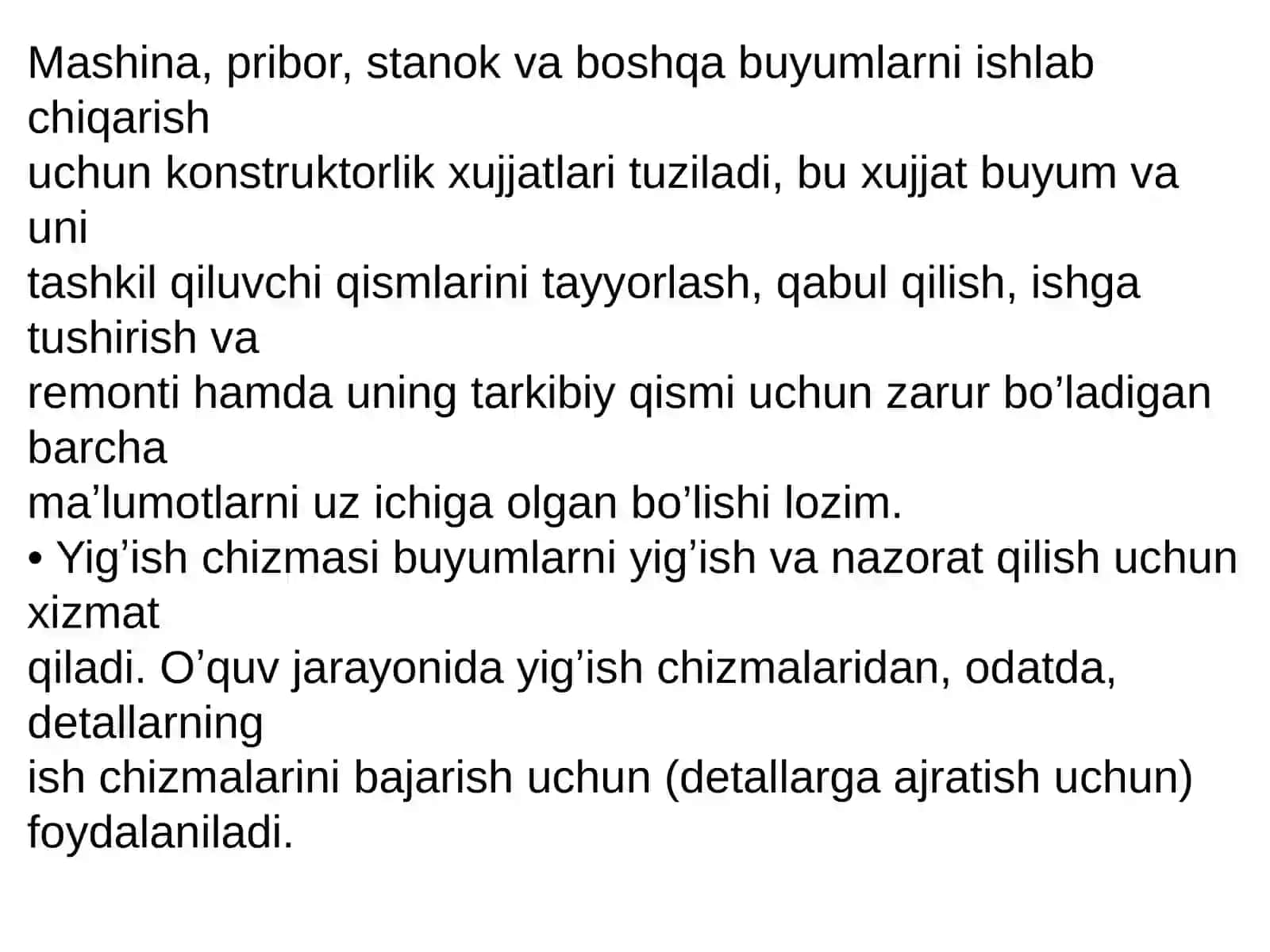 Yigʻish chizmalarini chizish tartibi va ularni hujjatlashtirish 3