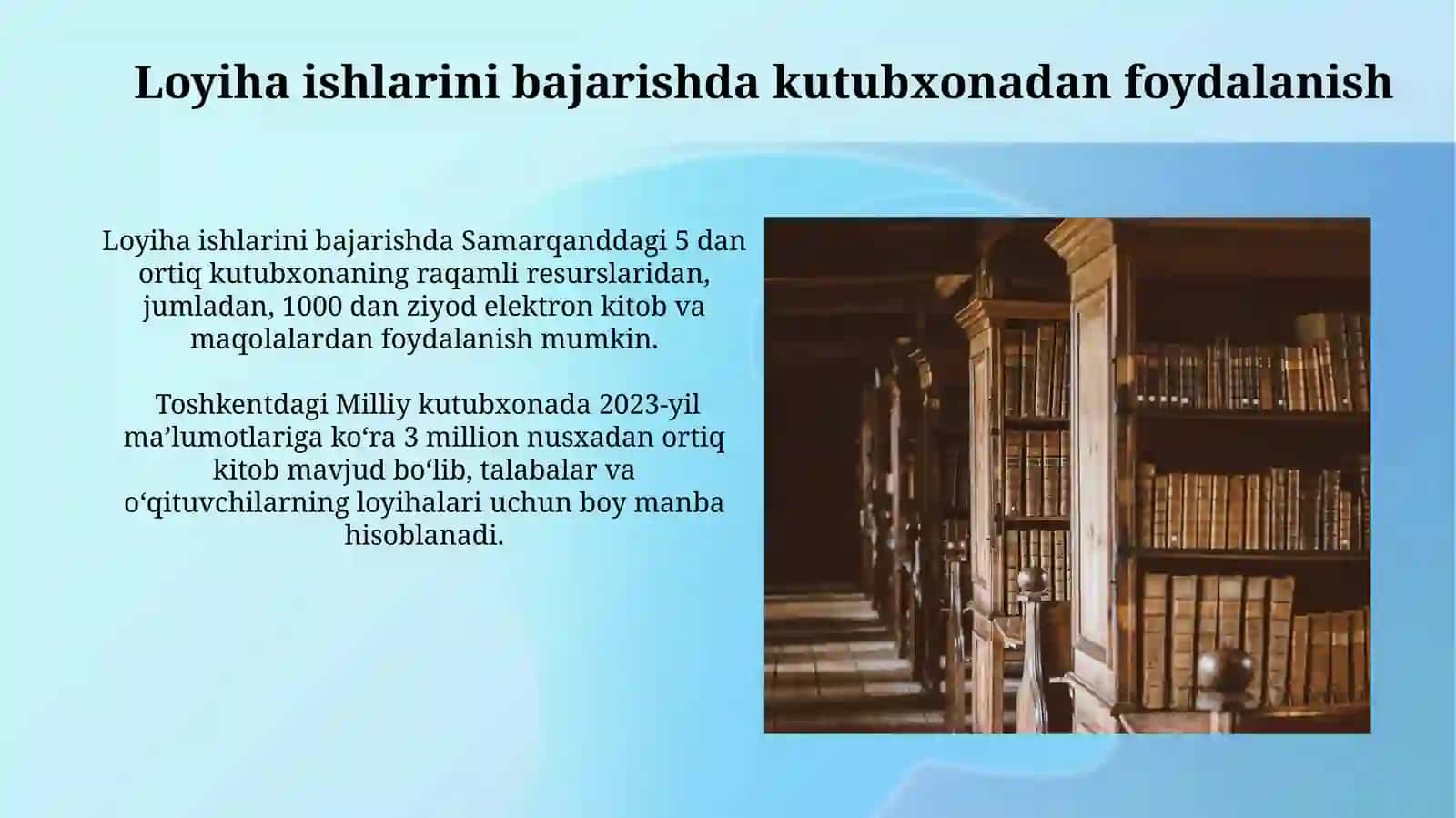 Kutubxona faoliyatida axborotni tadbiq etish 3