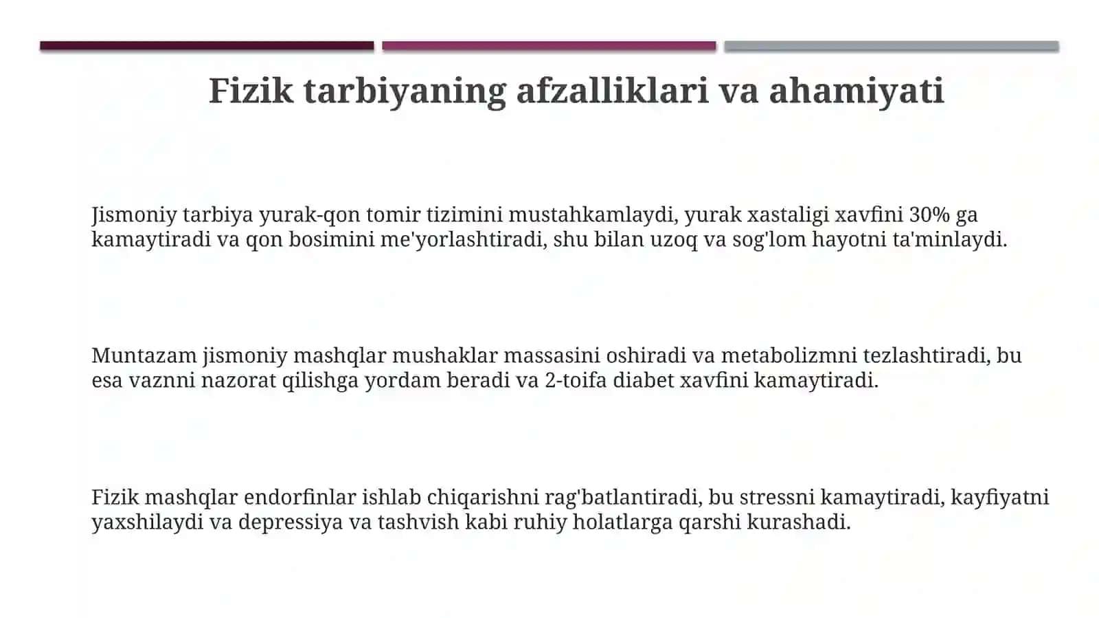 Jismoniy tarbiya mashg'ulotlari bilan shug'ullanishni odatga aylantirish yo'llari 3