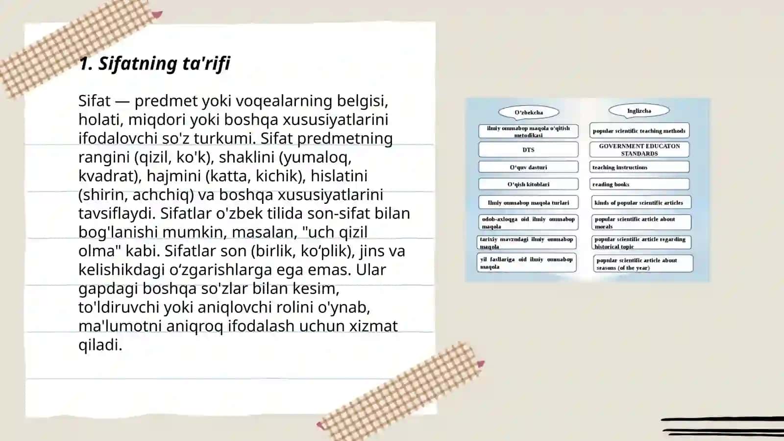 7-sinf ona tili darsligidagi sifat mavzusida 3