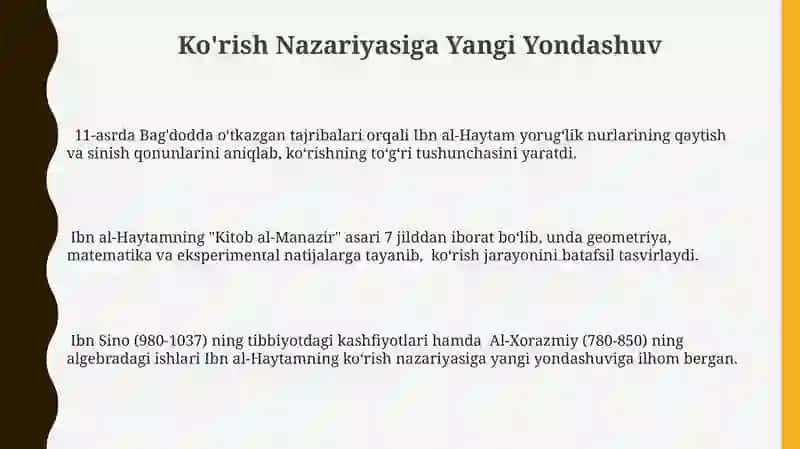 Ibnul Haysamning ilmiy faoliyati 3