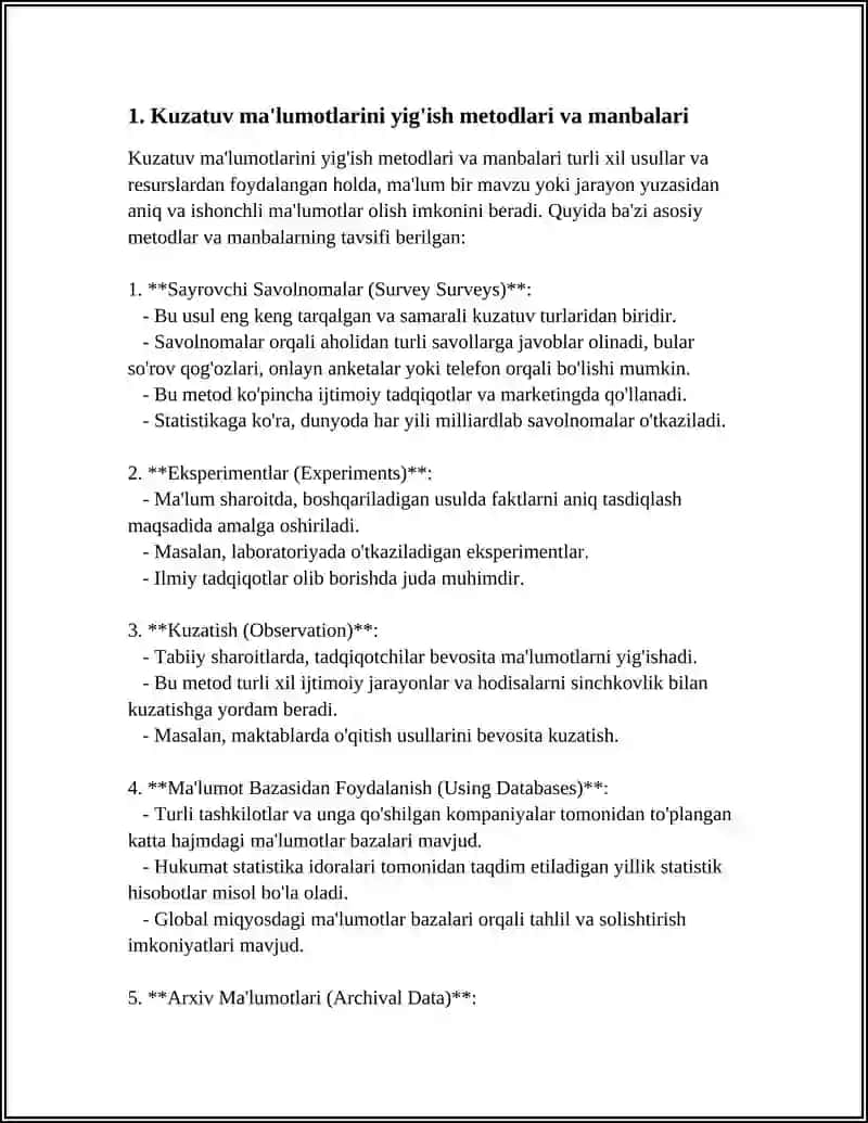 KUZATISH MA’LUMOTLARINI QAYTA ISHLASH VA TAHLIL QILISH 3