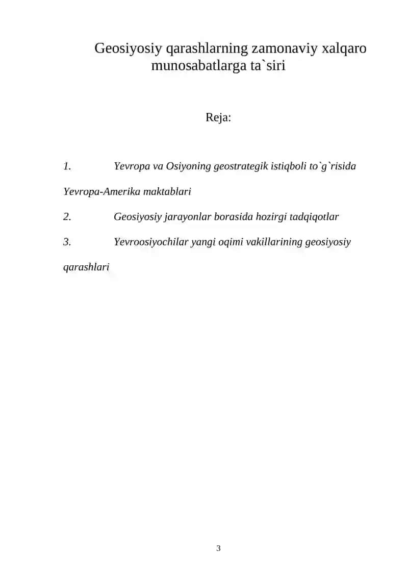 Geosiyosiy qarashlarning zamonaviy xalqaro munosabatlarga ta`siri 3