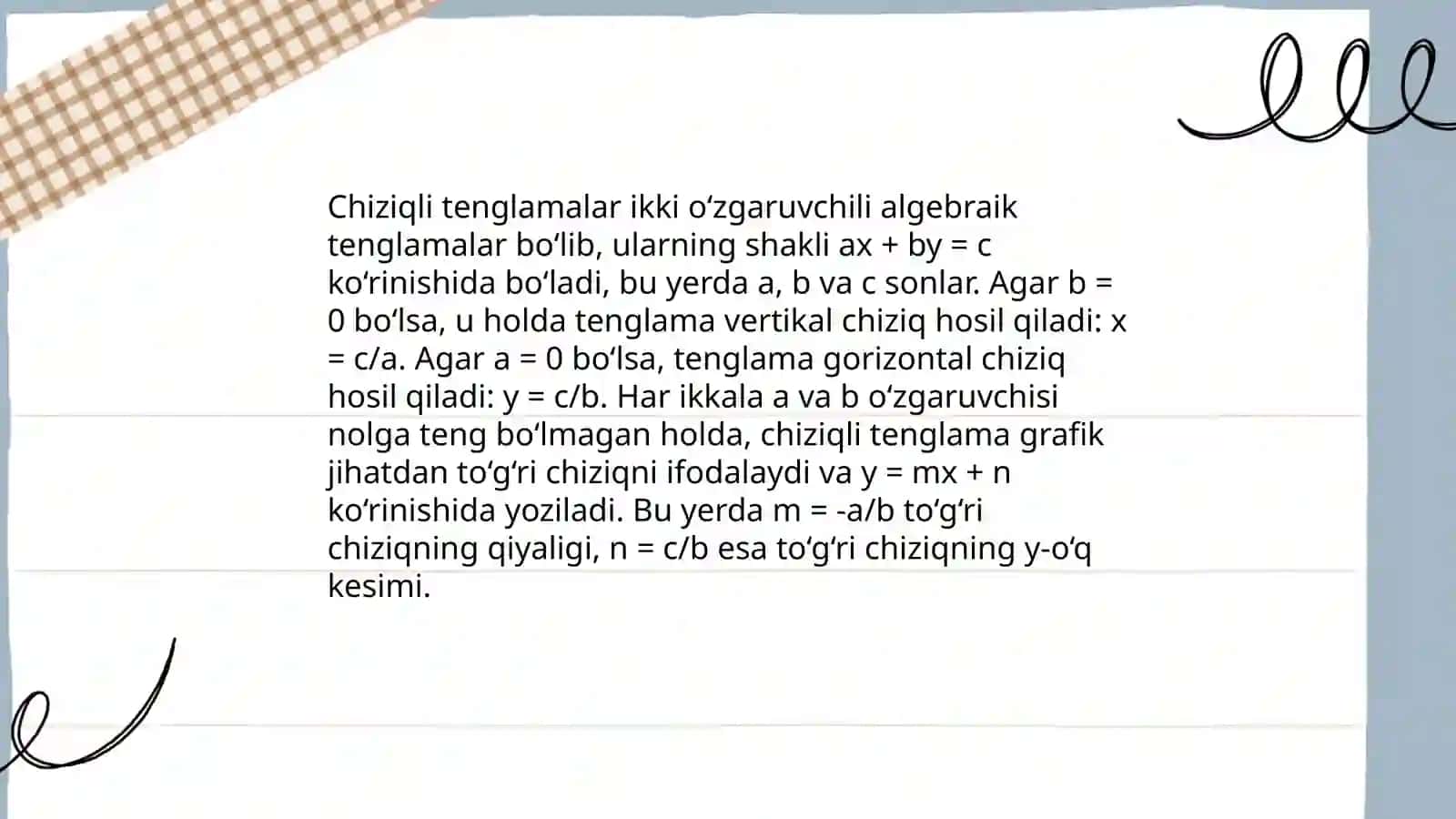 Chiziqli tenglamalar 3