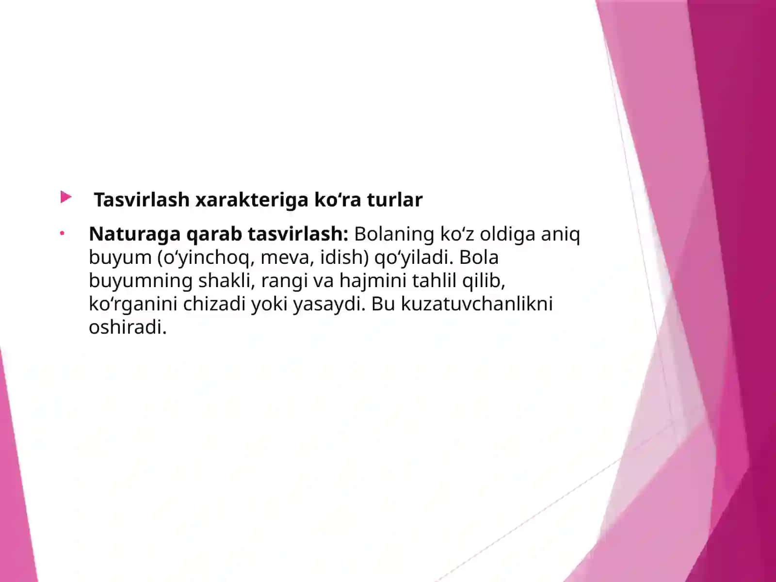Tasviriy faoliyat mashg'ulot turlari 3