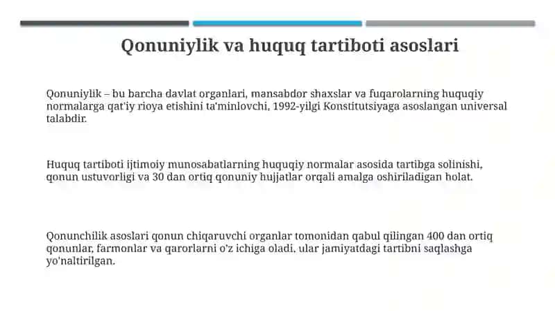 Qonuniylik va Huquq Tartiboti Asoslari 3