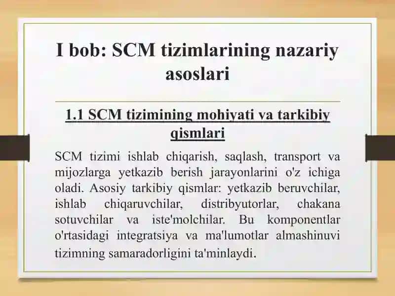SCM (Supply Chain Management)tizimlari 3