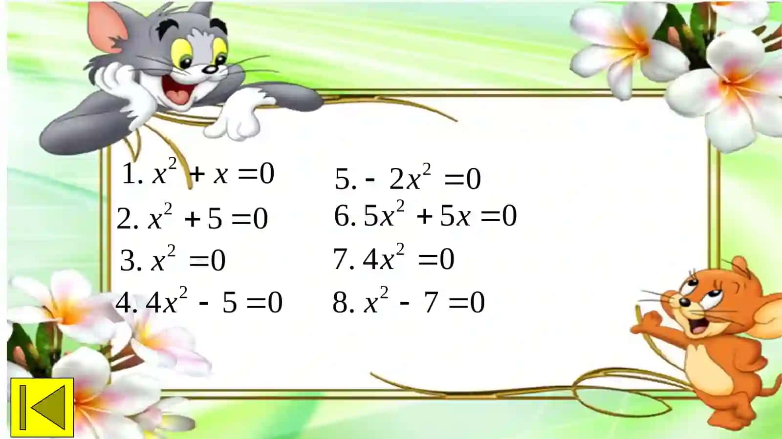 8-sinf Algebra fanidan Kvadrat tenglamaning ildizini topish formulalari. Diskriminant mavzuda dars ishlanma 3