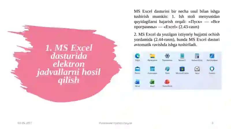 Excel dasturida turli xisobotlar tayyorlash 3