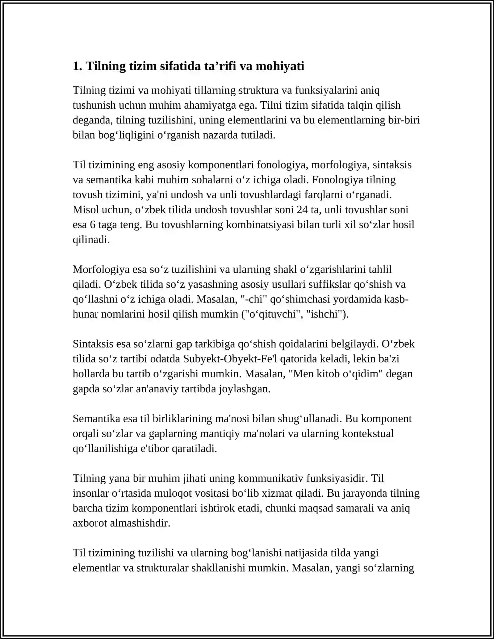 Tilning Tizim Sifatidagi Mohiyati 3