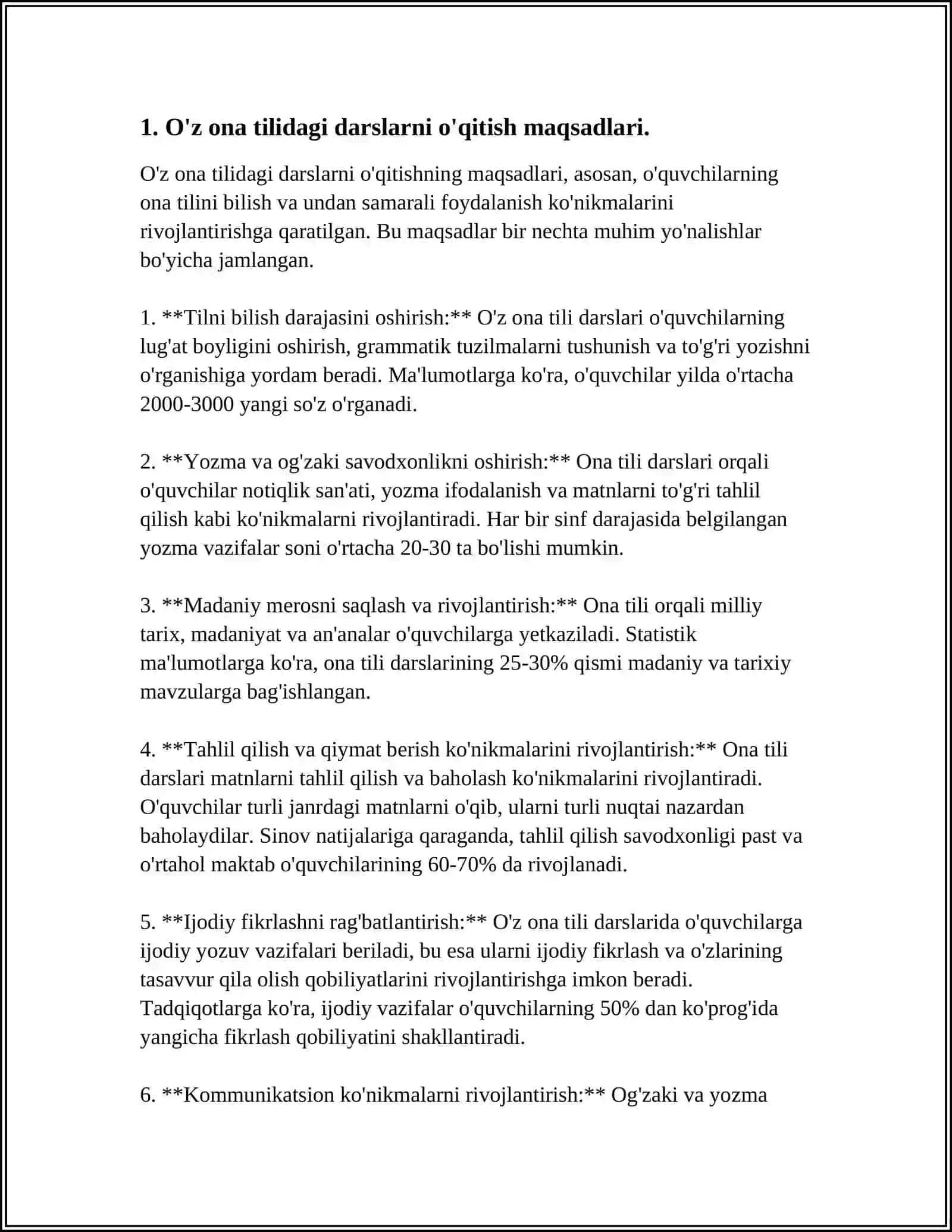 BOSHLANG‘ICH SINFLARDAONA TILI DARSLARI NINTENDO TURLARI VA ULARGA QO'YILGAN TALABLAR 3
