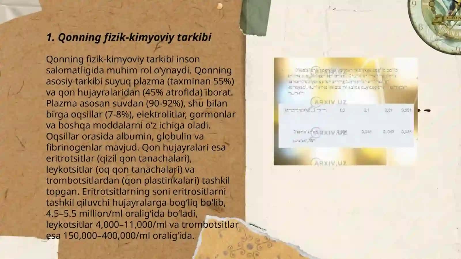 Organizmning biologik suyuqliklari noelektrolit eritmalari sifatida 3