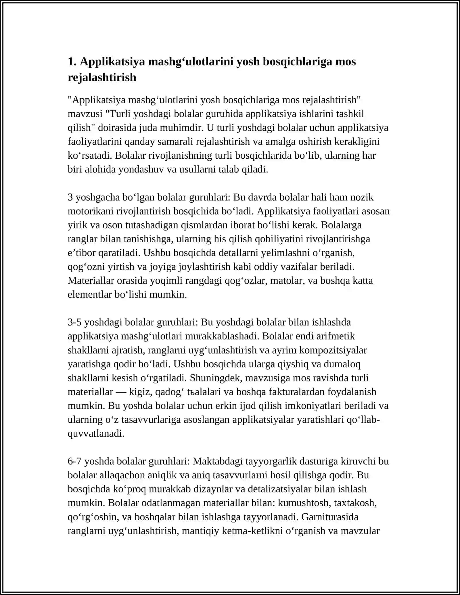 TURLI YOSHDAGI BOLALAR GURUHIDA APPLIKATSIYA ISHLARINI TASHKIL QILISH 3
