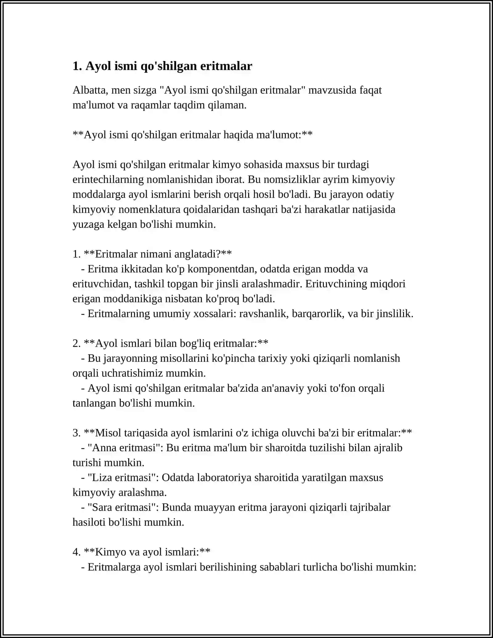 MUSTAQIL ISH Mavzu: ERITMALAR 3