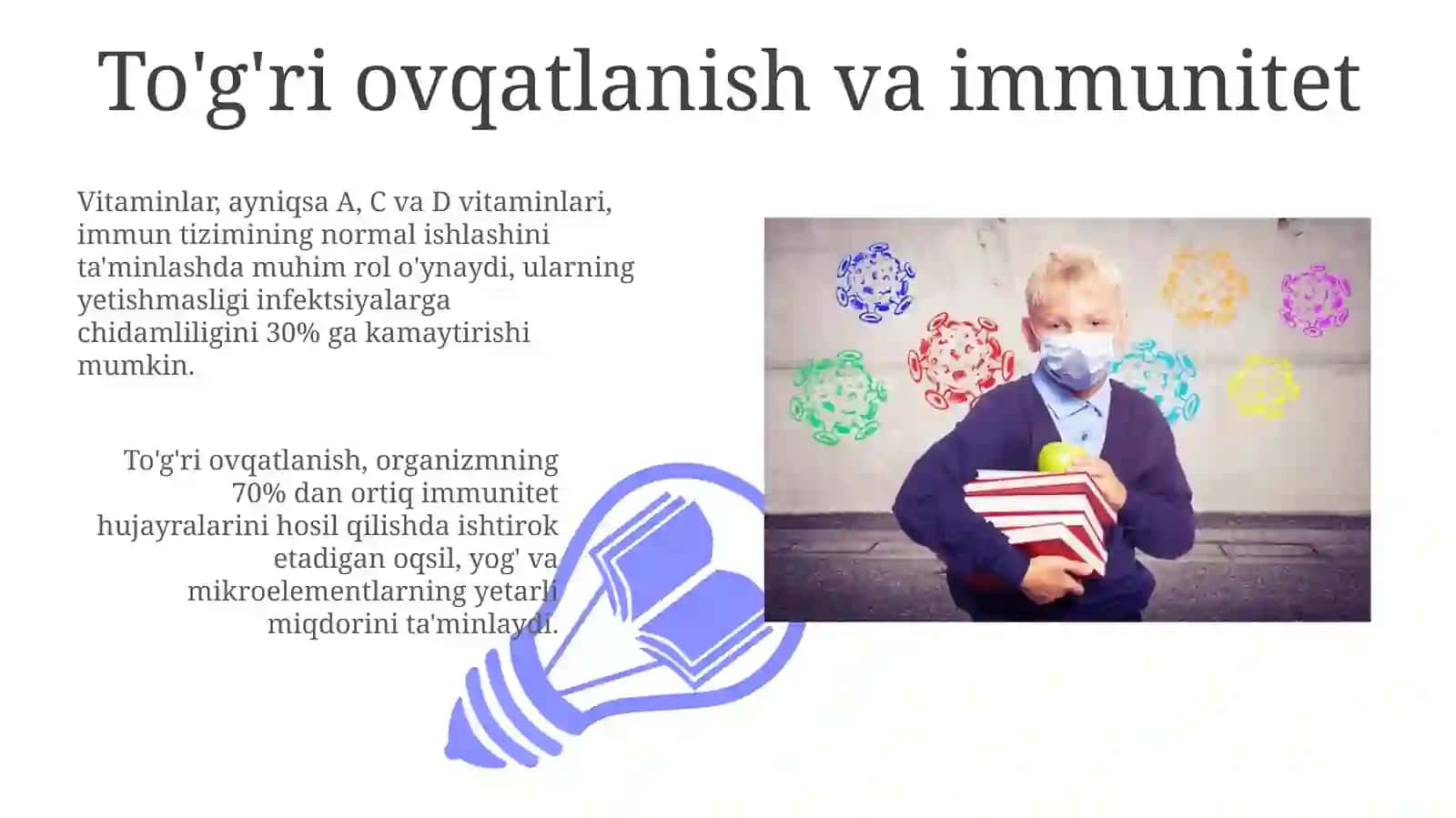 Immunalogiya va uzoq muddatli bolalarda maktabgacha va umumiy o'rta ta'limni 3