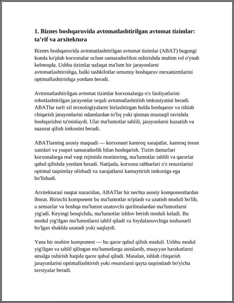 BIZNES BOSHQARUVIDA AVTOMATLASHTIRILGAN AVTOMAT TIZIMLARI 3