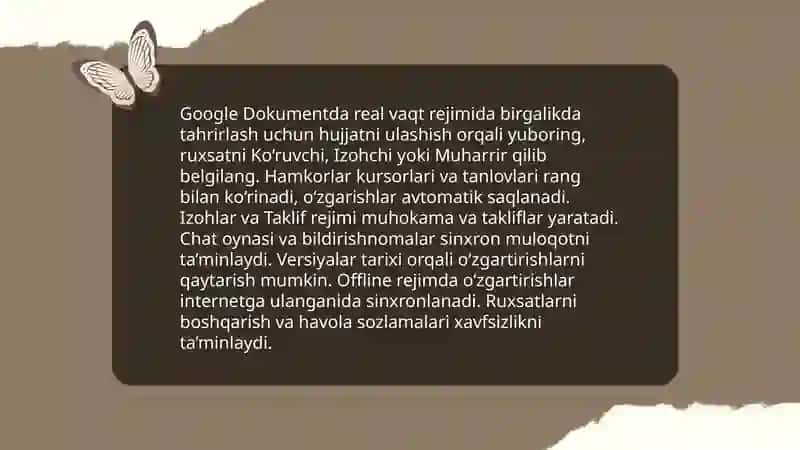 Google dokumentda xujjatni birgalikda taxrirlash 3