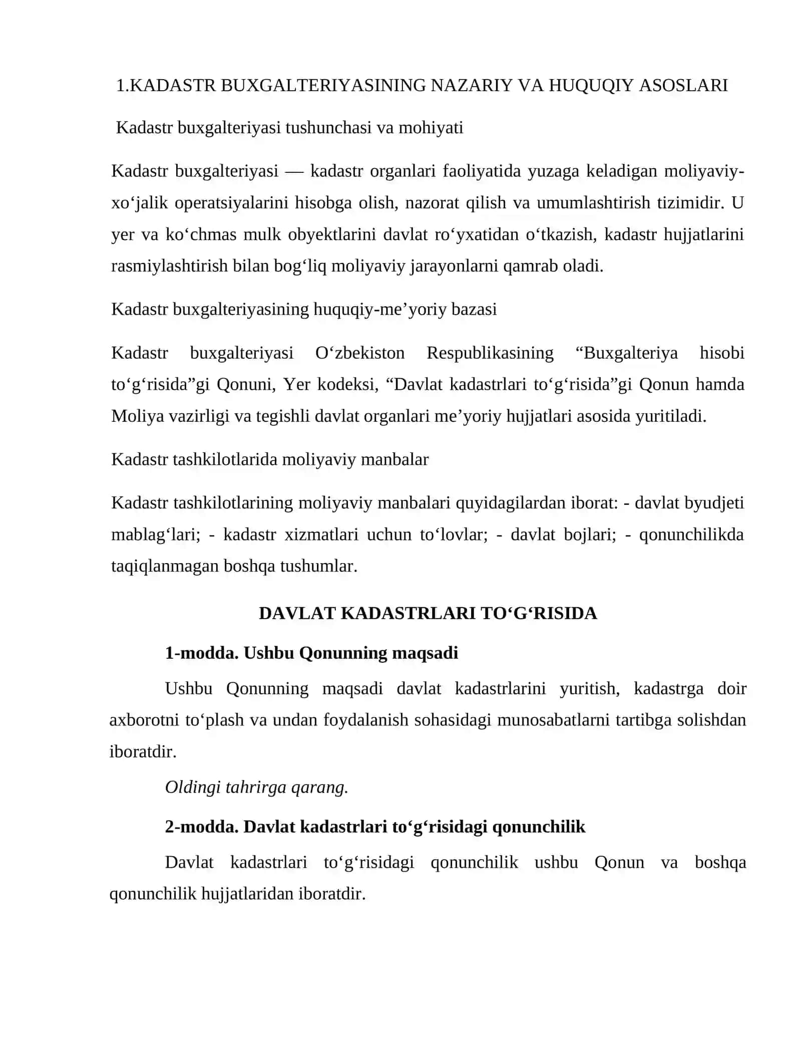 Kadast bugalteriyasi bo'yicha hisobot 3